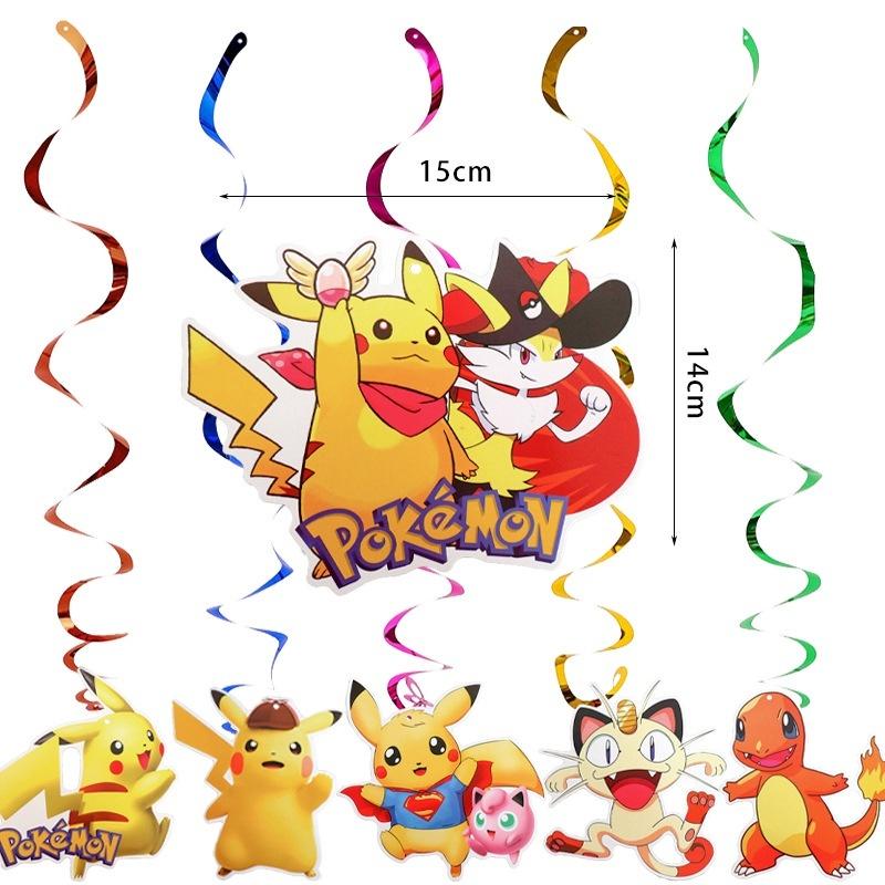 Pokémon Pikachu Theme Decoration Set Balloon Banners Pikachu Theme Party Supplies Kids Child