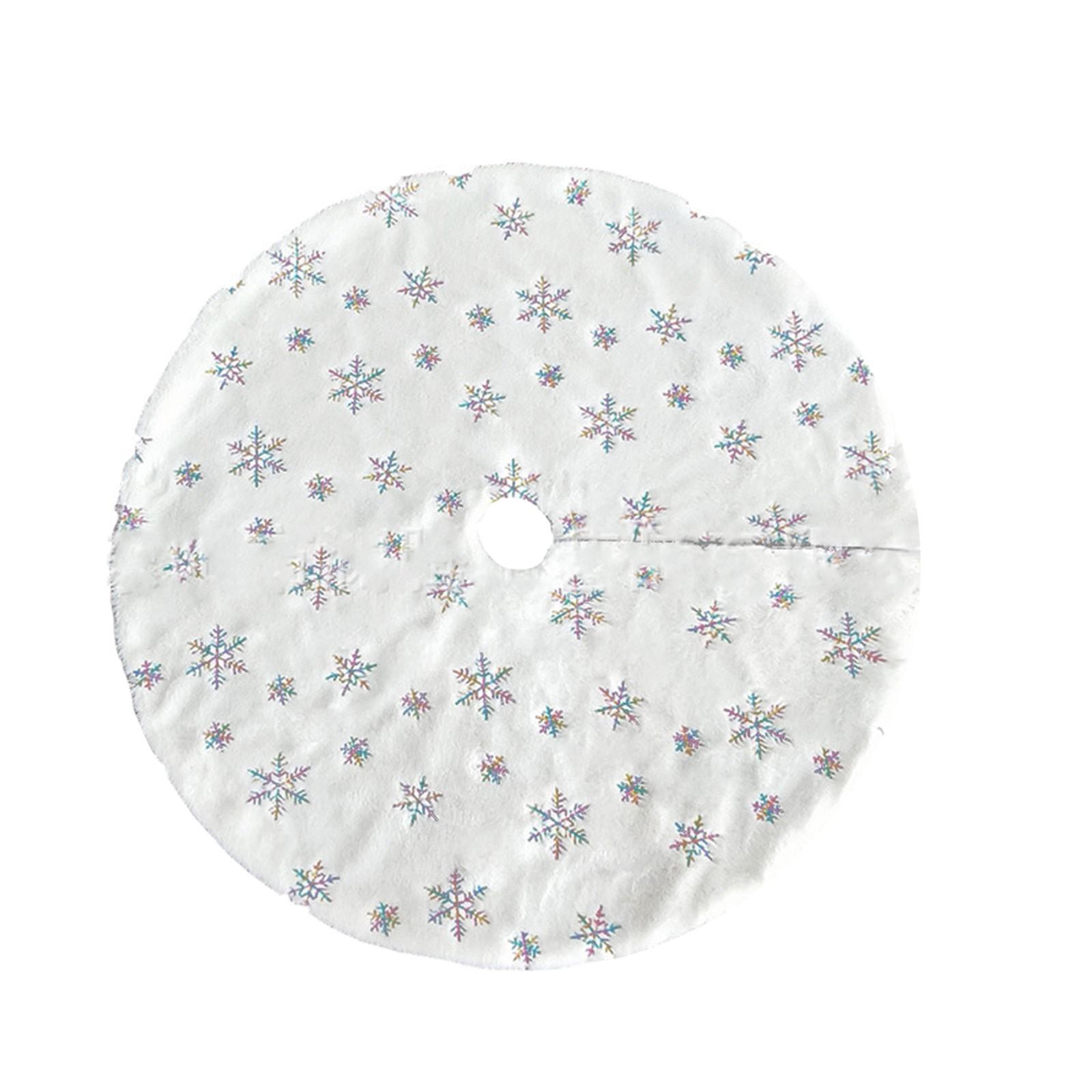 

Christmas Tree Skirt with Snowflake Pattern Soft Fabric Decorative Holiday Tree Base Cover for Home Office Party Use