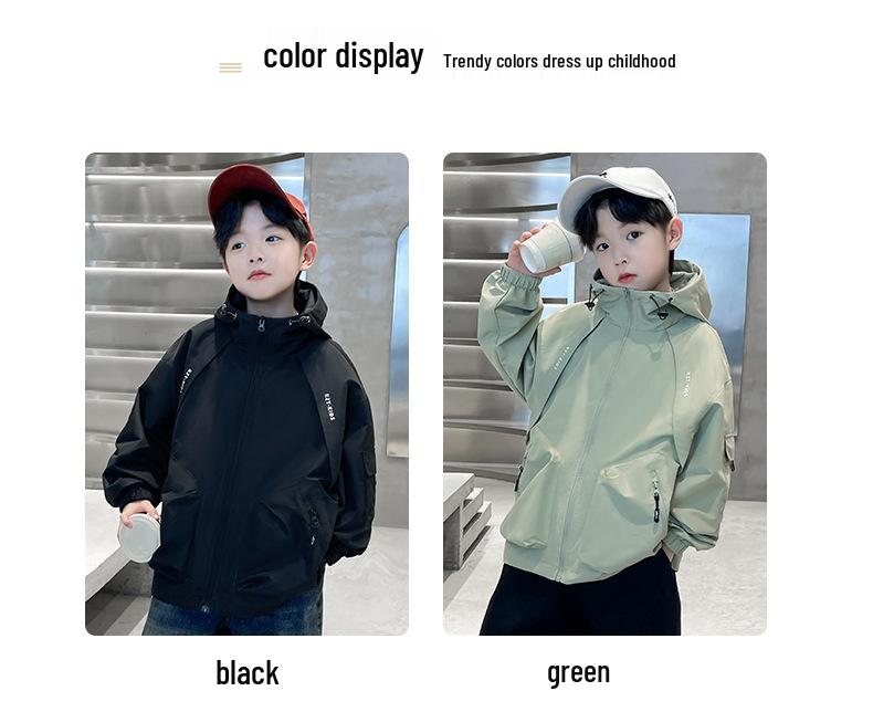 Boys' 2025 Spring/Autumn Windbreaker: Fashionable & Windproof Thin Jacket for Big Kids