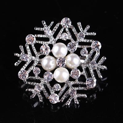 Uisite Broches de Flores de Perlas de Imitación y Pedrería para Mujer Elegantes Pines de Solapa de Hojas de Guirnalda Circular Decoración de Boda Joyería-X18
