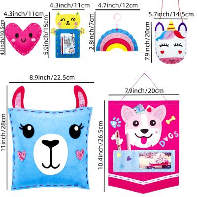 6 Pcs DIY Sewing Fabrics Crafts Felt Supplies Kits Sets Gifts for Kids for Adults for Boy Teenager for Girls