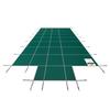Pool Safety Cover Fits 18x36ft Rectangle Inground Pools, Safety Pool Cover with 4x10ft Center End Step, Mesh Solid Pool Cover with Drainage Holes for