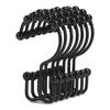 12Pcs Double Sided Shower Curtain Hooks Rust Proof Bathroom Shower Hangers  Curtain Rods