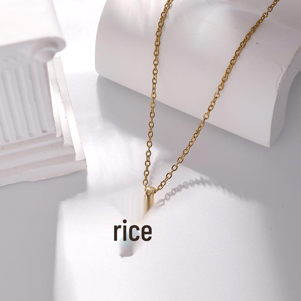 Kadın Lüks Titanyum Çelik Kolye Ucu Klavikula ve Uzun Kazak Kolyesi - Niş Tasarım