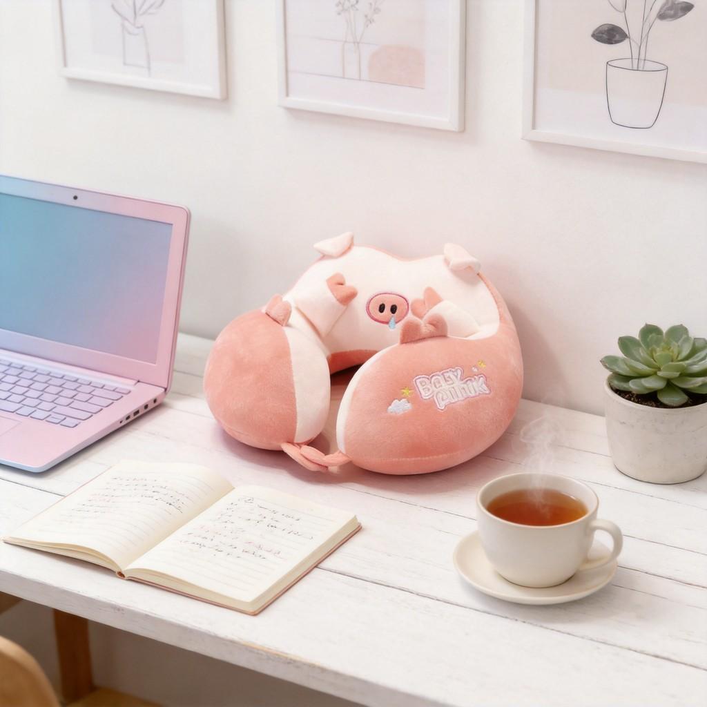 U Shaped Cartoon Airplane Neck Pillow Travel Head Rest For Office And Commuting