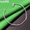 925 Sterling Silver Delicate Snake Bone Bead Bracelet - Charming Gift Jewelry