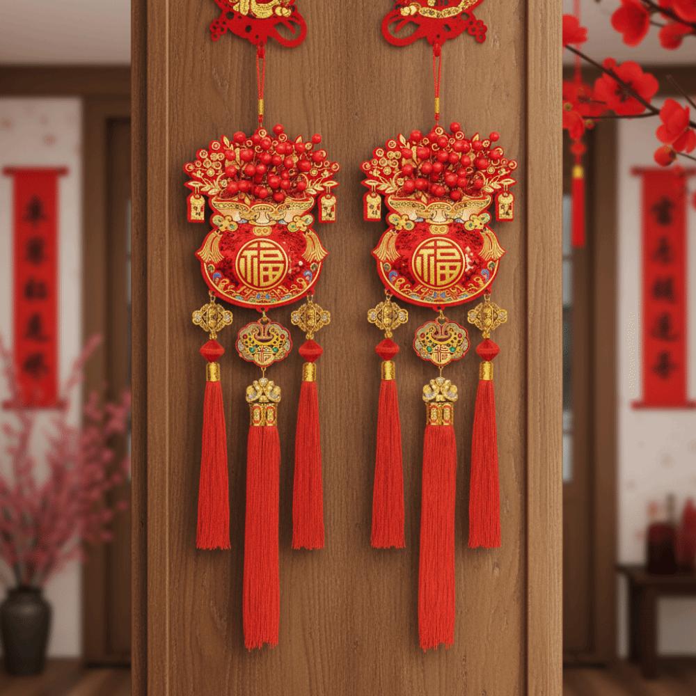 Traditional Spring Festival Pendants Lucky Bag Shape Festive Hanging Ornaments  Entry Door