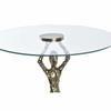 Table d'appoint en verre doré et aluminium - Homme (46 x 46 x 57 cm)