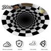 Geometric Anti-Skid Area Vision Bedroom Resistant Washable Carpet Wear Rug Round 3D Stereo Floor Mat