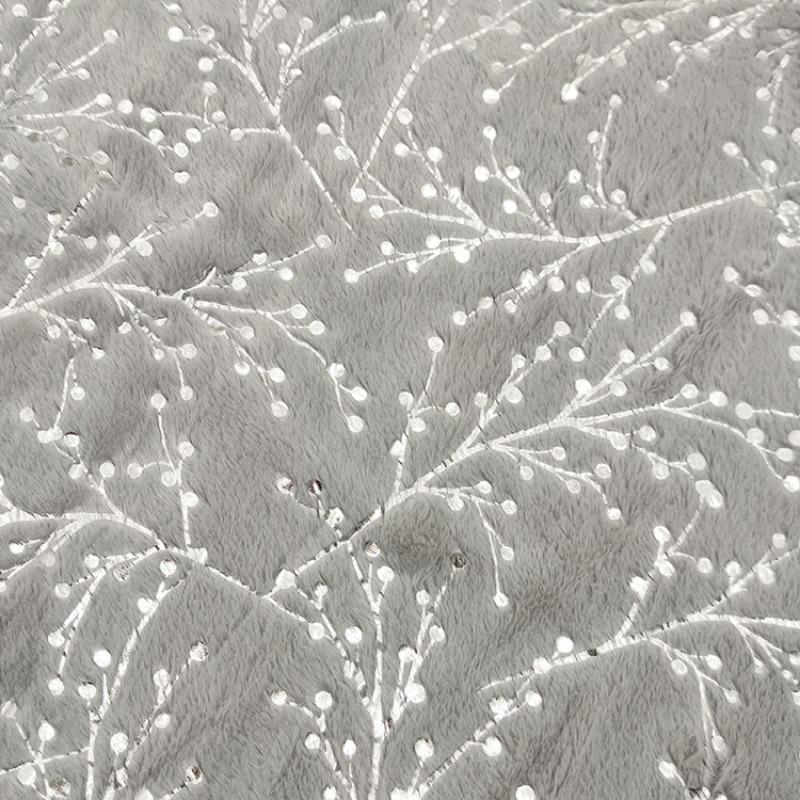 50x50cm Catifea PV Stampilare la Cald Ramură de Copac Argintie Material Pentru Perne, Jucării, Produse pentru Animale de Companie, DIY Handmade Material TJ20607
