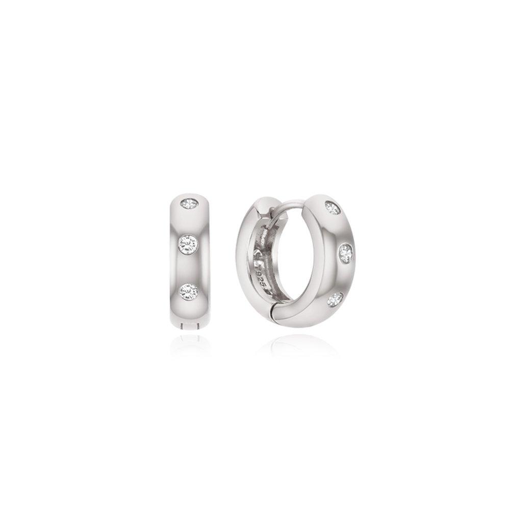 Nest Cubic White Silver Earrings Tessvw14079M