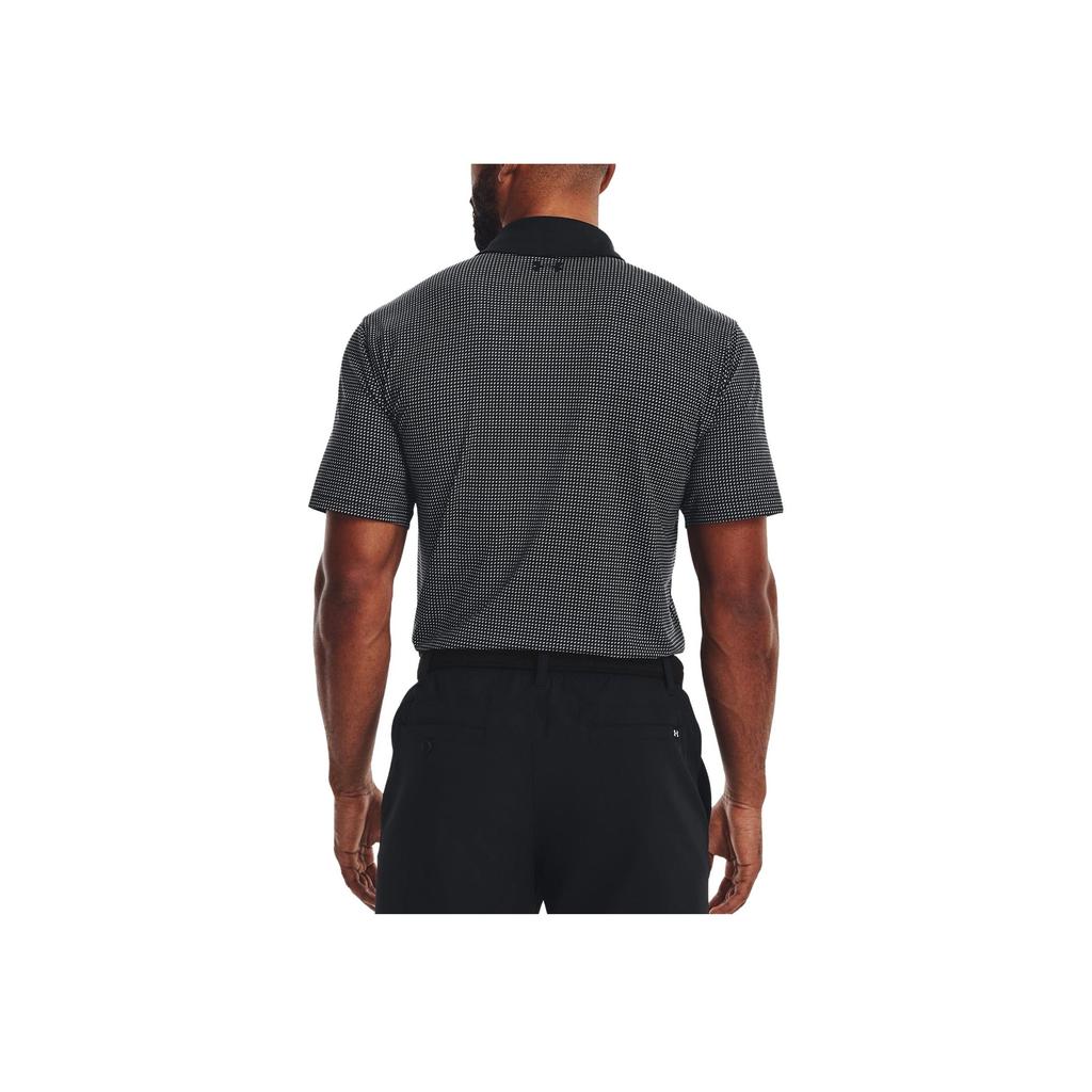 Under Armour Plaid Print Short Sleeve Polo Shirt Men tops Black 1377380-001