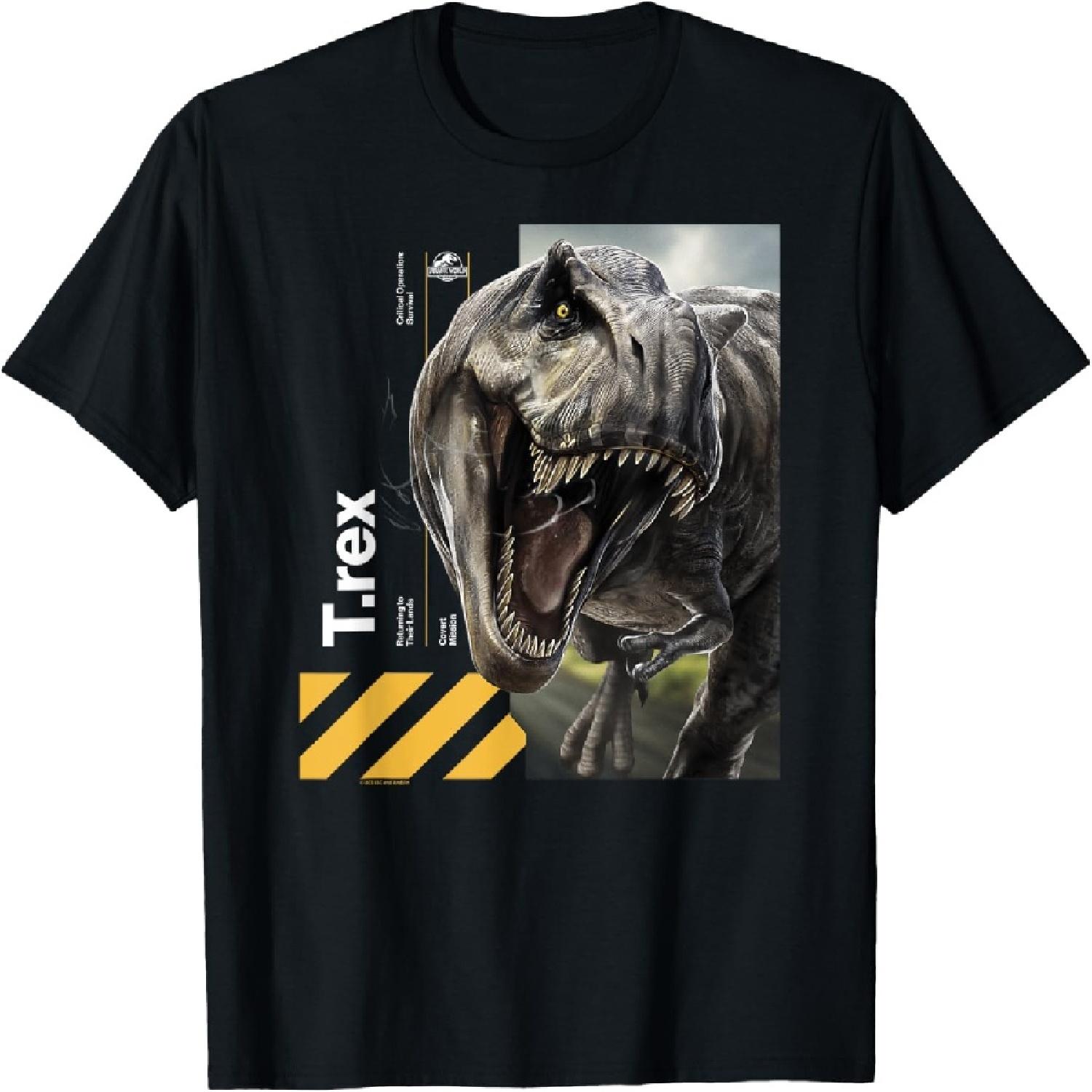 Jurassic World Rebirth Tyrannosaurus Covert Mission T-Shirt S