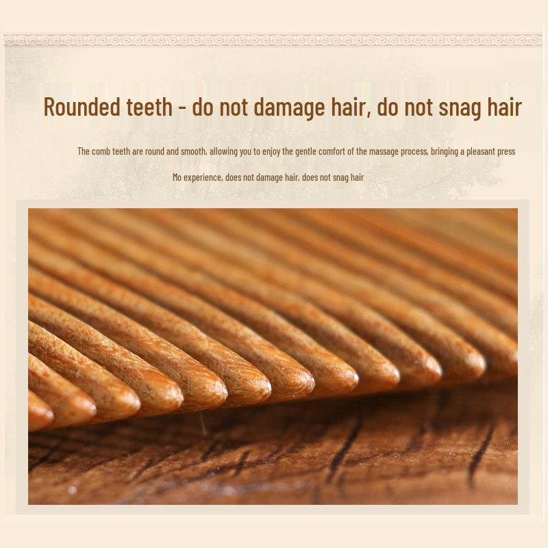 Ox Ridge Jade Green Sandalwood Massage Comb - Anti-Static Hair Loss Therapy.