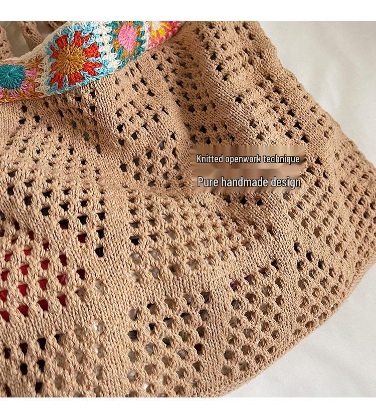 Women's Versatile Woven Straw Beach Tote Bag - Spring/Summer 2025