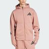 adidas ZNE. Roupa Esportiva FW24 Moda Jaqueta Minimalista com Capuz Masculina Jaqueta Rosa JD2908