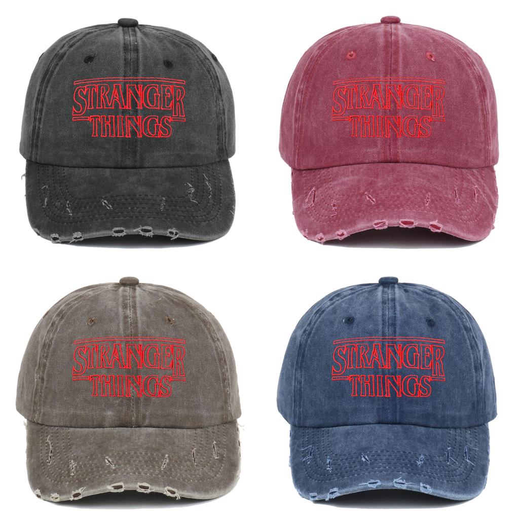Stranger Things Embroidered Vintage Distressed Baseball Cap With Sun Protection For Fans