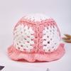 Sunflower Patterned Fisherman Hat Lotus Leaf Edge Handmade Knit Hat  Autumn Winter Outings