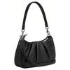 Coach Black Pebbled Leather Mini Shoulder Bag with Silver Hardware for Daily Use