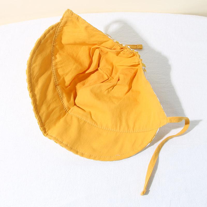 Double Sided Plaid Baby Bucket Hat Summer Cotton Infant Sun Visor Cap Korean Solid Color Reversible Kids Fisherman Caps Bonnet
