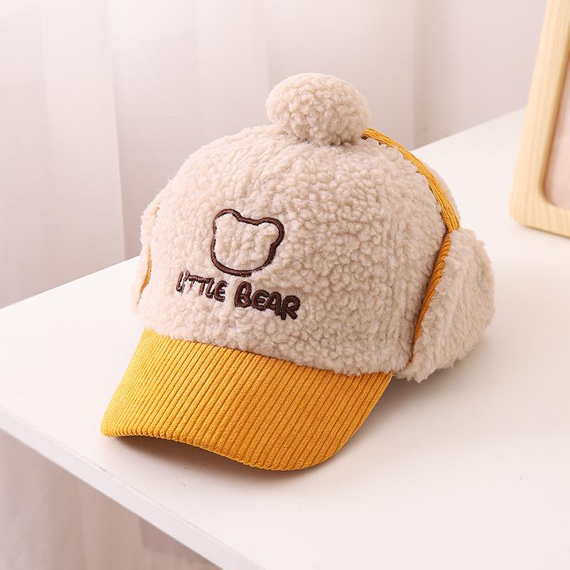 Children's Winter Duckbill Baseball Cap with Ear Protection - Korean Style, Trendy Design for Girls, Ages 2-6