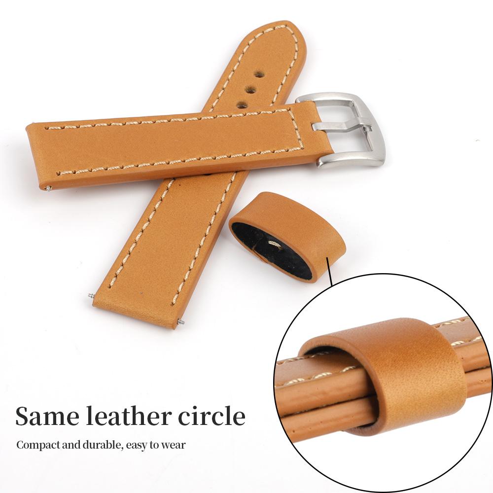 Calfskin Genuine Leather Strap 18mm 20mm 22mm 24mm First Layer Cowhide Quick Release Watch Band Smartwatch Watches Accessories