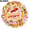 50Pcs/Set 3D Delicious Food . Afternoon Tea Dessert Stickers DIY Fashion Waterproof Doodle Decals Stickers (2 Styles)