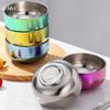 1Pcs Pure Titanium Double-Layer Bowl,Outdoors Heat-Resistant Home Rice Bowl Food Tableware,11.5 cm Insulated Plate Kitchenware
