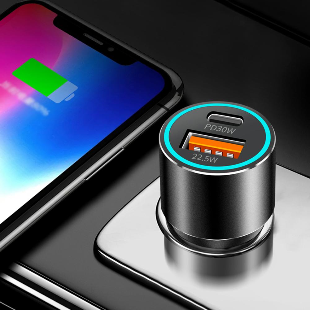 New PD30W+QC22.5W Alloy Car Charger Fast Charging For Phones Tablets Automotive Interior Accessories W3T5