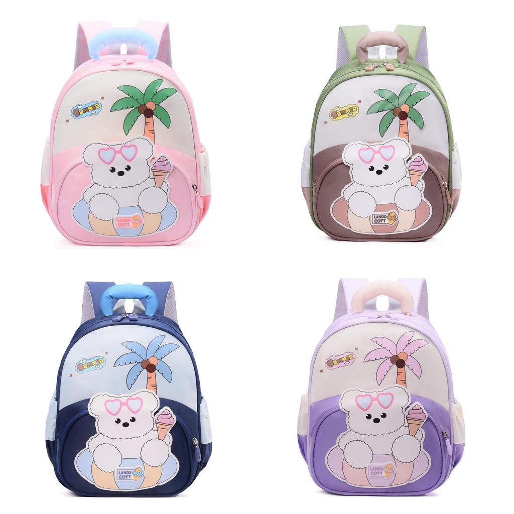 Kids Dualshoulder Cartoon Bear Backpack With Air Cushion Straps For Kindergarten Entrance