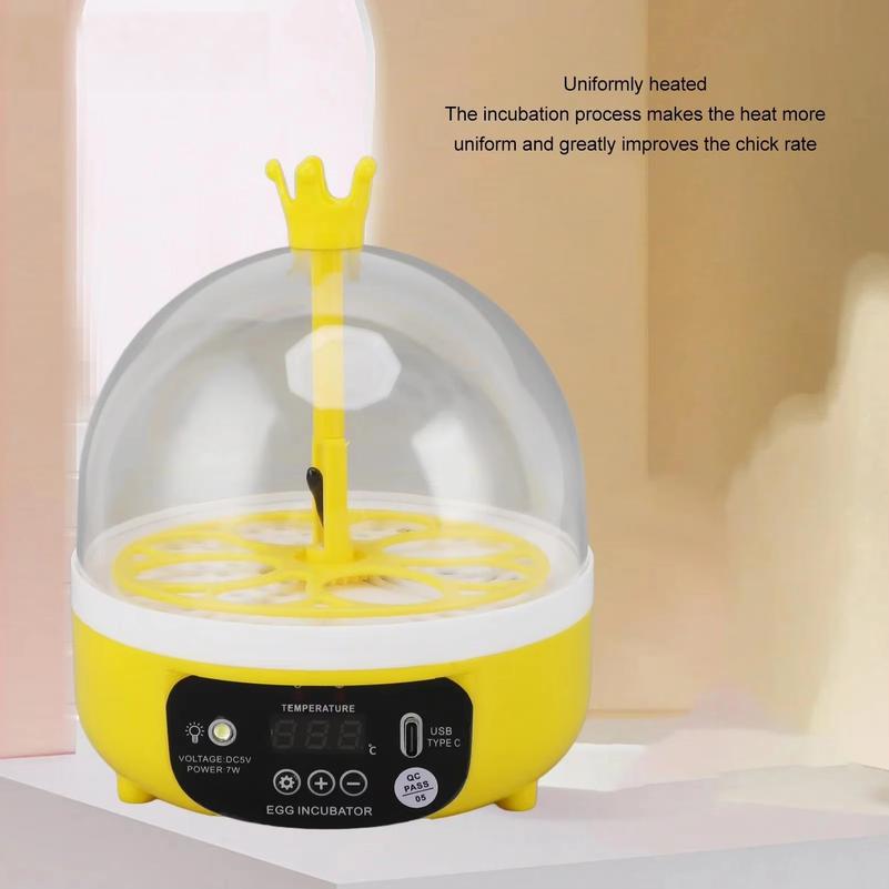 Mini home egg incubator Automatic temperature and humidity control 4 eggs Candler poultry incubator