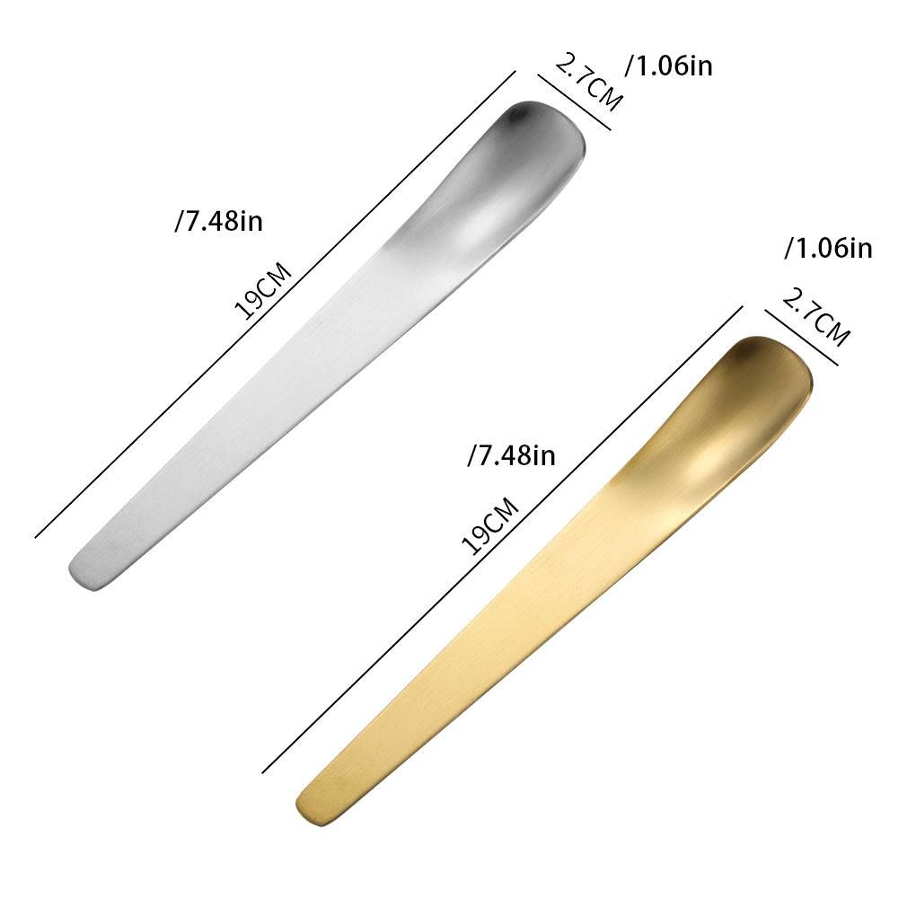 Lingură Desert Tort Agitare Ceai Plat Lingură de Înghețată Tacâmuri Metal Integrate Margine Netedă Mâner Lung Polonice Picnic
