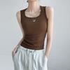 Cotton Sleeveless Tank Top With Wide Straps For Summer Yoga And Beach Wear