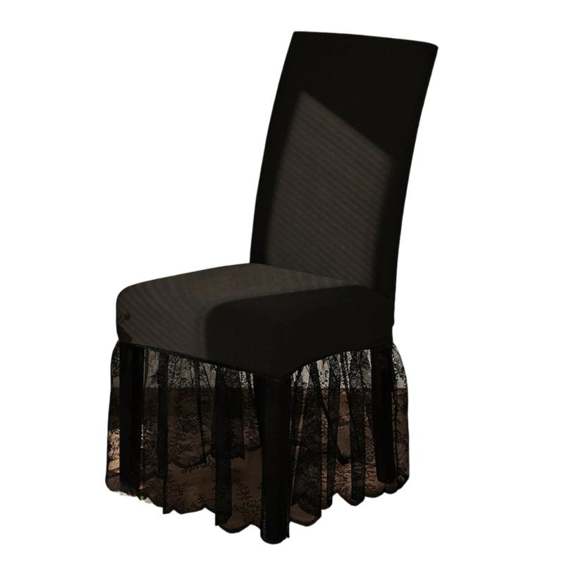 

Elastics Chair Covers With Skirt Ideal For Protecting Chairs At Parties Banquets AntiSlip Chair Protectors WrinkleFree чорний