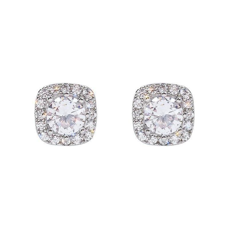 

Элегантные квадратные минималистичные серьги-пусеты с полным бриллиантом и стразами, сверкающие, легкие, роскошные украшения для ушей для женщин серебряный