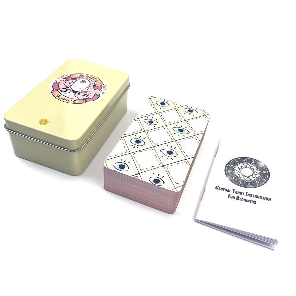 Third Eye Tarot Decks Metal Box With Colorful Edges For Tarot Card Reading And Divination
