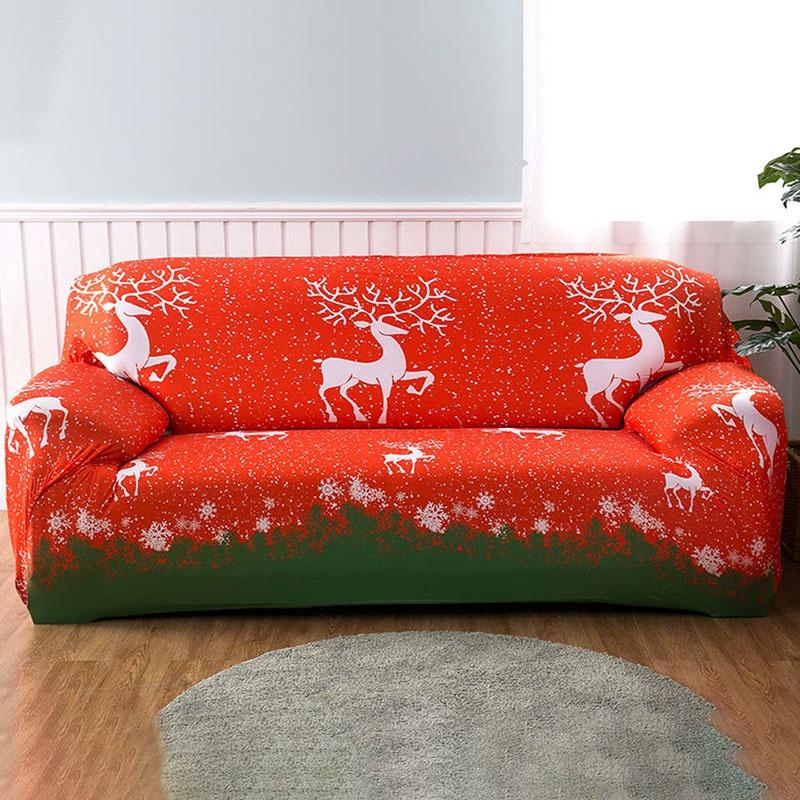 Printing Merry Christmas Sofa Covers Elastic Seat Stretch Slipcover Home Decor