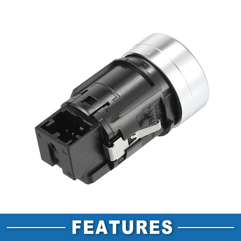 A ABSOPRO Push Button Starter Switch No.5GG959839 Engine Start Stop Switch Button for Volkswagen Golf 7 MK7 2013-2017 Silver Tone