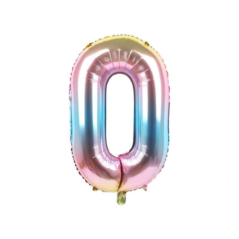 32 Inch Digital Aluminum Film Balloon, Medium Digital Gold Silver Red Black Gradual Change Color Birthday Decoration Wedding Party Balloon