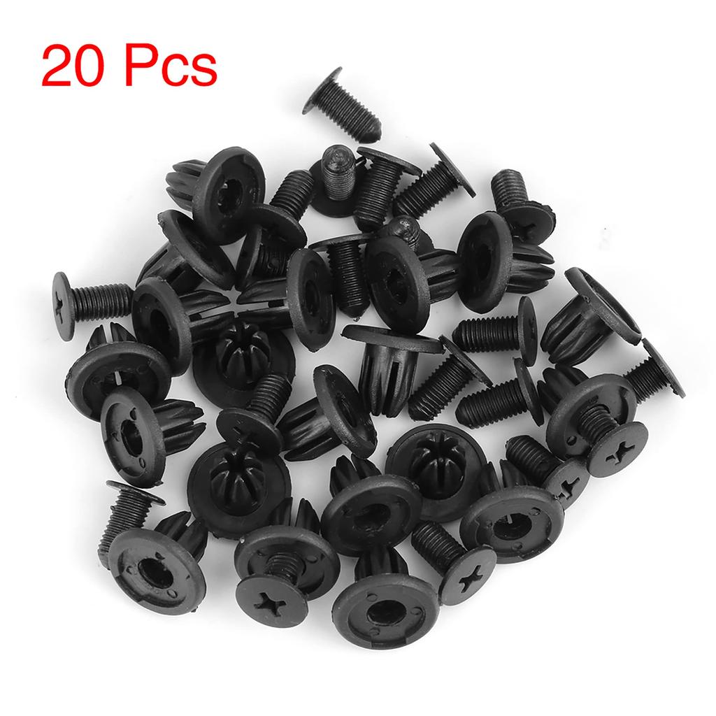 uxcell Push Rivet Retainer Fasteners, Plastic, Total Length: 0.6 inches (16.8 mm), Pack of 20