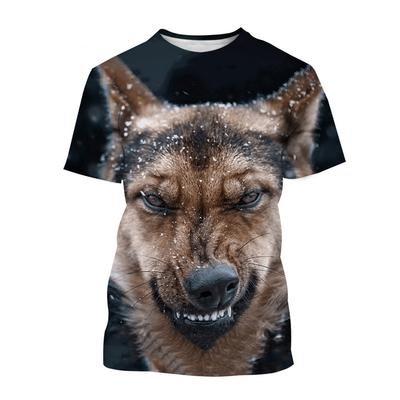 Animal German Shepherd 3D Print T-Shirts Summer Men Women Short Sleeve Dog T Shirt Oversized Harajuku Tees Tops Kids Clothing