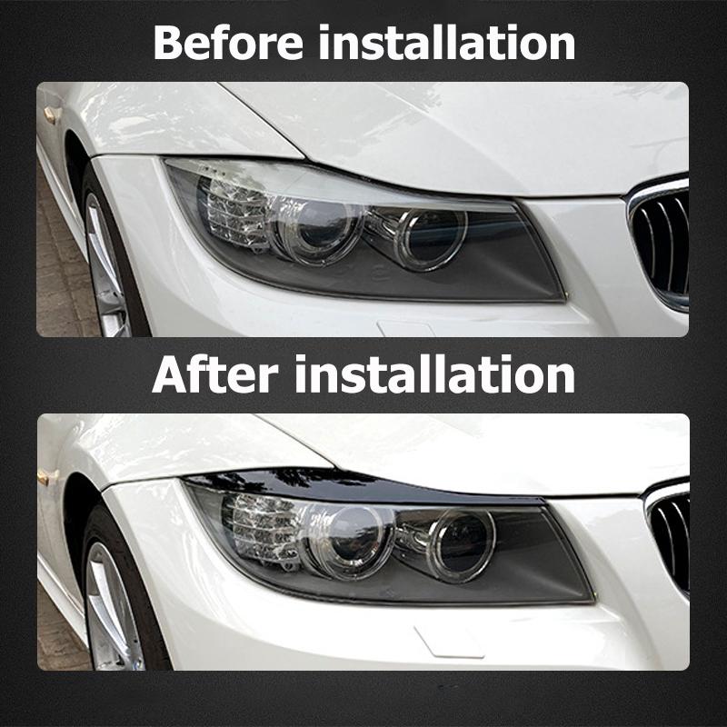 For BMW Series 3 E90 E91 320i 330i 2005-2012 Car Front Headlight Decoration Lamp Eyebrow Modified with Carbon Fiber Accessories