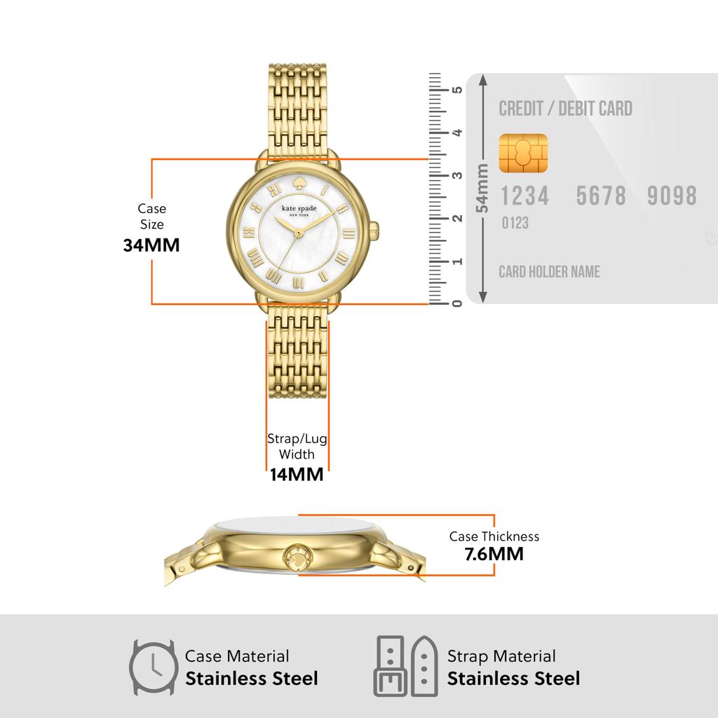 Spade Neue LILY AVENUE KSW1823 Gold Uhr [Kate York] Damen