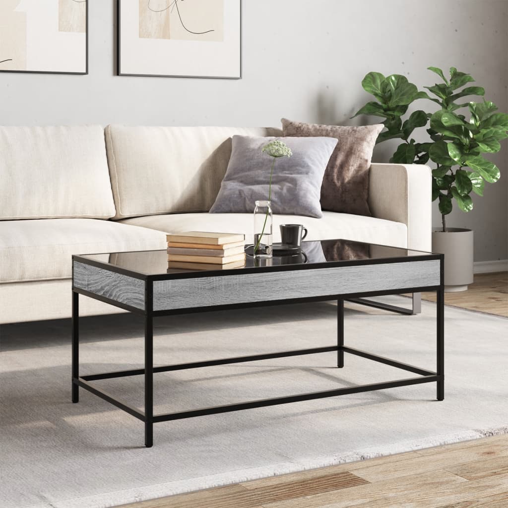 Infinity LED Coffee Table in Grey Sonoma 90 x 50 x 41 cm