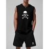 Schnelltrocknendes Herren Tanktop und Shorts Polyester Set Atmungsaktiv Elastischer Bund Bequeme Passform Strand Freizeit Outfit