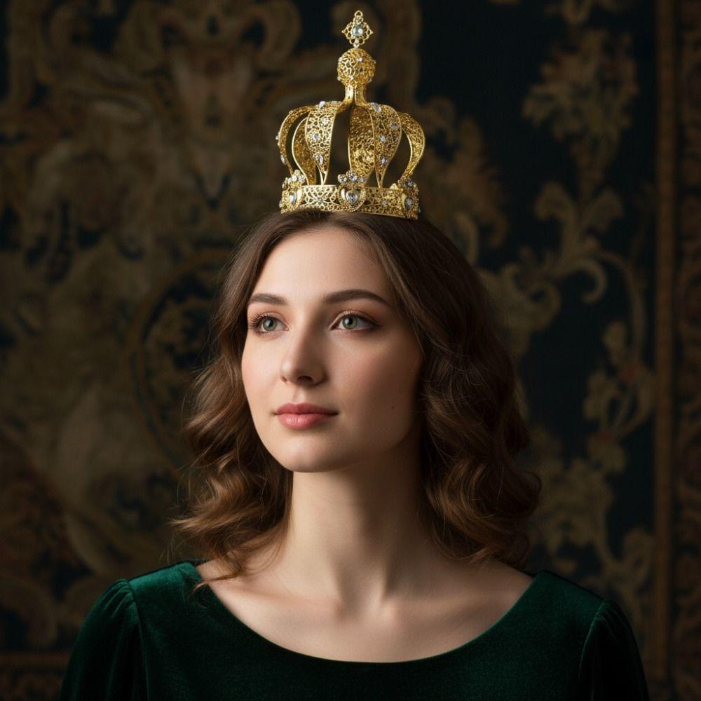 1/2Pcs Baroque Rhinestone Crown Creative Bridal Headband Crown Cake Topper  Birthday Gift