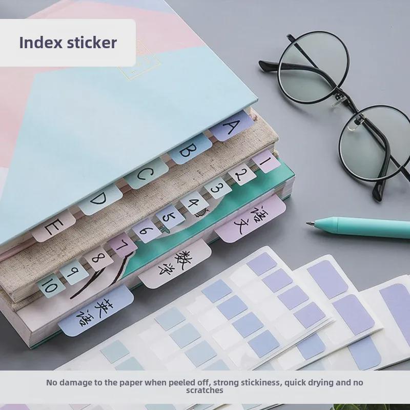 Custom Morandi Index Label Sticky Notes – Fluorescent Bookmarks for Students