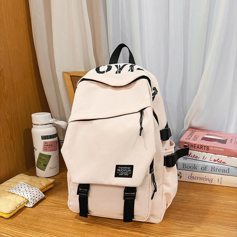 Big Capacity Simple Backpack With Letter Print Design And Waterresistant Fabric