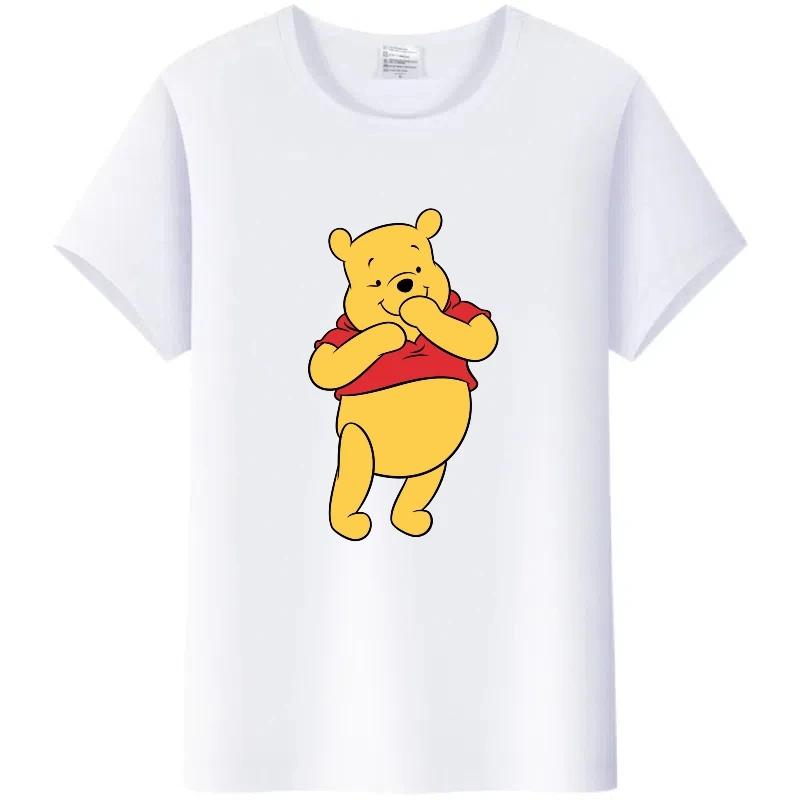 Cute Summer Blouses White Tees Harajuku Tshirt Gothic Clothes Tops Cartoon Pooh Tigger Graphic T-shirt Unisex