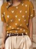 Top Maglione Girocollo a Maniche Corte Jacquard Color Block Retrò 2026